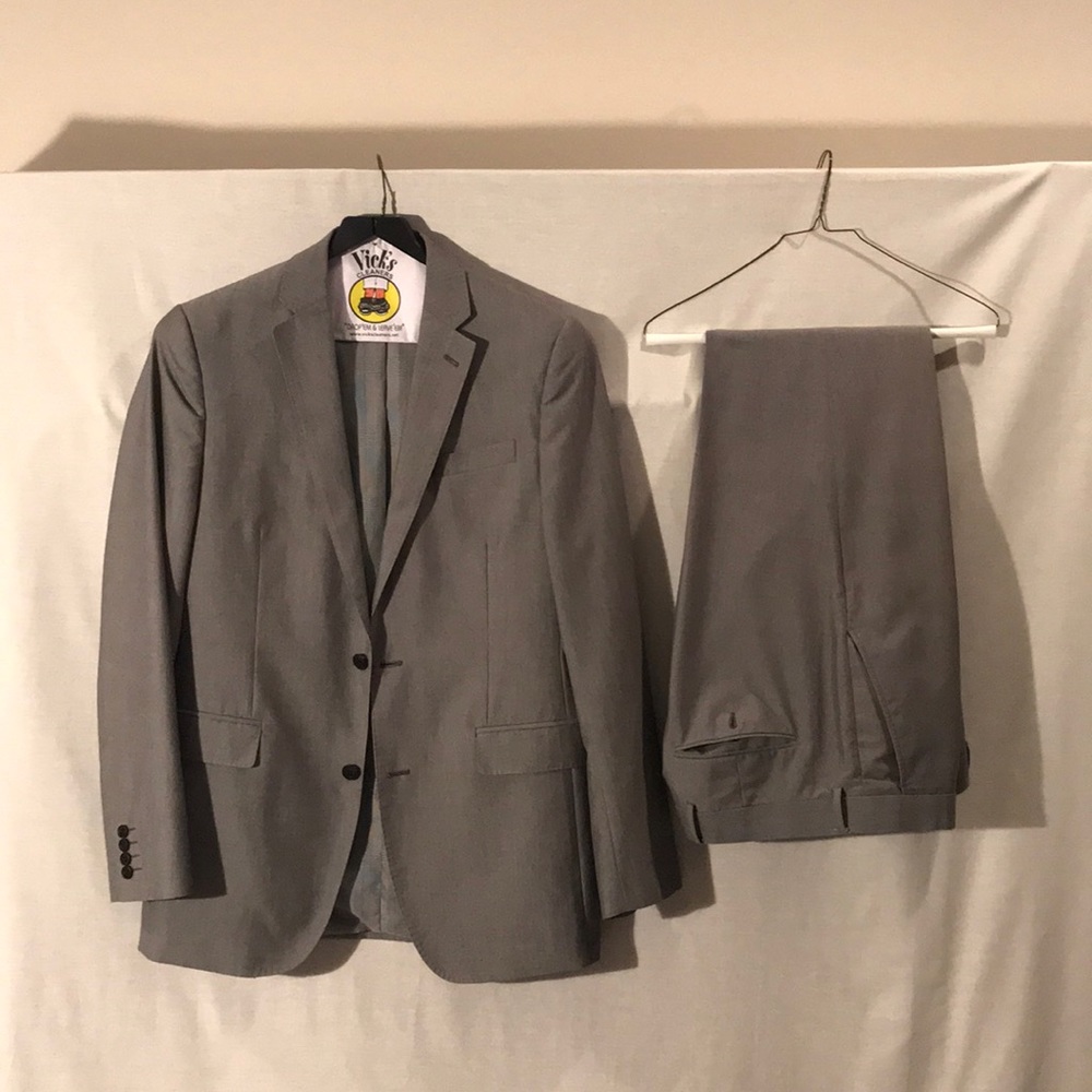 Light Grey J. Ferrar Slim Fit Suit
